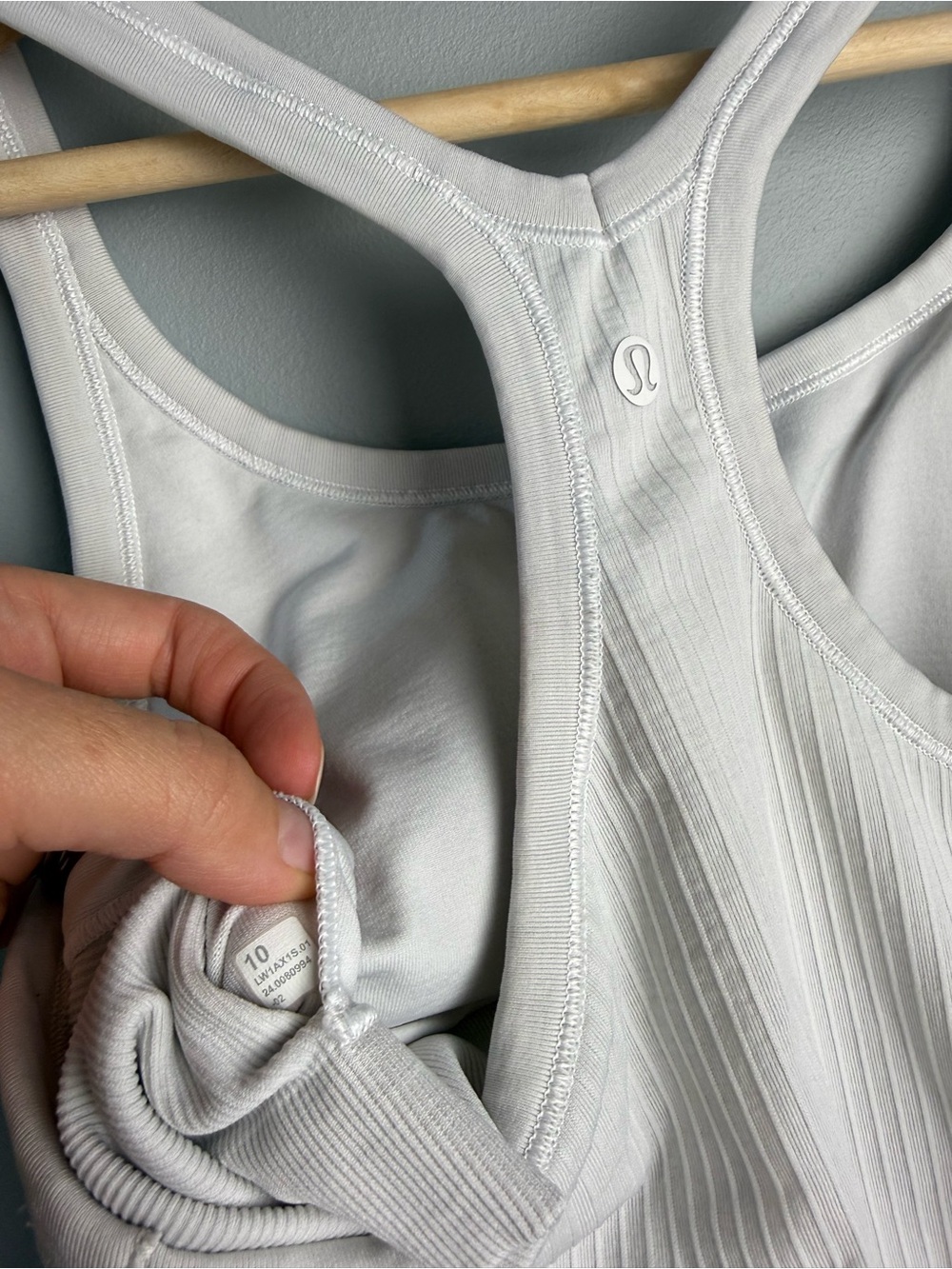 Lululemon White Ribbed Racerback Tank Top - Picture 3 of 3